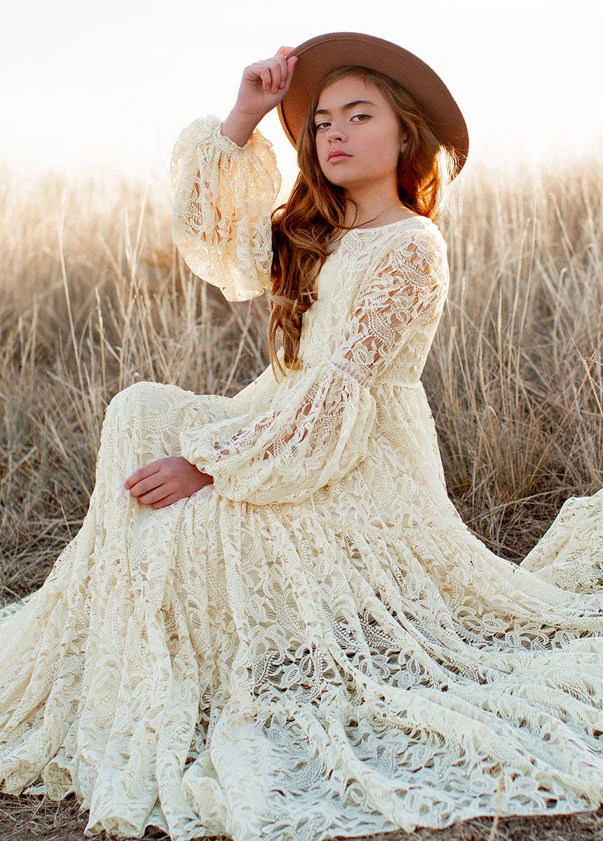 Ivory hotsell lace maxi